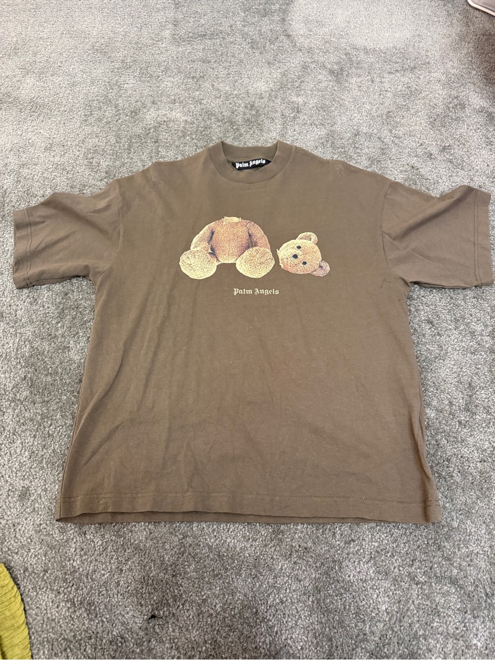 Palm Angels Brown Teddy Head-Separated Graphic Tee
